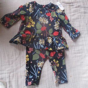 Baby Gap Floral Ruffle Top with Leggings